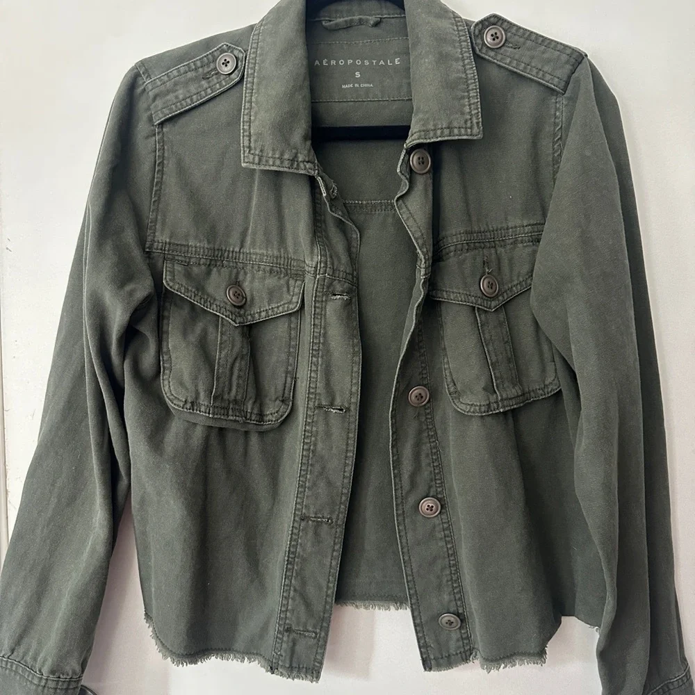 Aeropostale Frayed Military Jacket Size Small